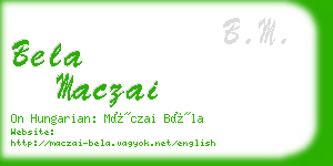 bela maczai business card